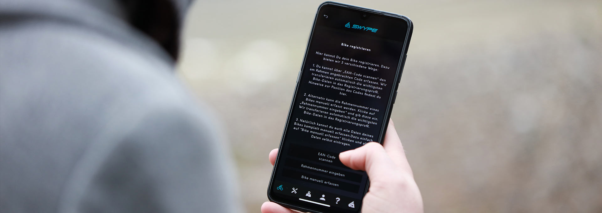 Registriere dein SWYPE-Bike