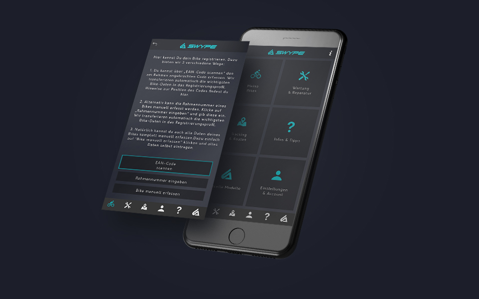 My Bike-App Screen von SWYPE